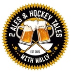 Logo of the podcast 2 Ales and Hockey Tales with Wally