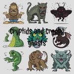 Logo of the podcast cryptids and creepy ghosts Podcast cryptids and creepy ghosts