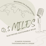 Logo of the podcast e.sMILES. electrified sustainable miles. Nachhaltig elektrifiziert. eCamper Pioneers. Podcast e.sMILES. electrified sustainable miles. Nachhaltig elektrifiziert. eCamper Pioneers.
