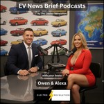 Logo of the podcast EV News Brief by The Electro Revolution — with your hosts — Eric and Samantha, Owen and Alexa Podcast EV News Brief by The Electro Revolution — with your hosts — Eric and Samantha, Owen and Alexa