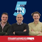 Logo of the podcast Grain in Five with Fram Farmers Missing podcast logo