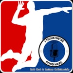 Logo of the podcast I Think We’re Good Here: Volleyball Podcast