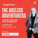 Logo of the podcast JourneyWoman Ageless Adventuress Travel Podcast Podcast JourneyWoman Ageless Adventuress Travel Podcast