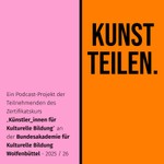 Logo of the podcast KUNST TEILEN. Podcast KUNST TEILEN.