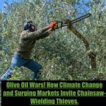 Logo of the podcast Olive Oil Wars! How Climate Change and Surging Markets Invite Chainsaw-Wielding Thieves. Olive Oil Podcast Olive Oil Wars! How Climate Change and Surging Markets Invite Chainsaw-Wielding Thieves. Olive Oil