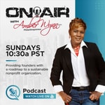 Logo of the podcast On Air with Amber Wynn, Philanthrepreneur