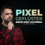 Logo of the podcast Pixelgeflüster – Webdesign. Business. Selbstständigkeit. Missing podcast logo