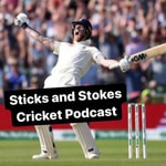 Logo of the podcast Sticks and Stokes Cricket Podcast