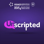 Logo of the podcast Unscripted: Conversations about Sexual and Domestic Violence Podcast Unscripted: Conversations about Sexual and Domestic Violence